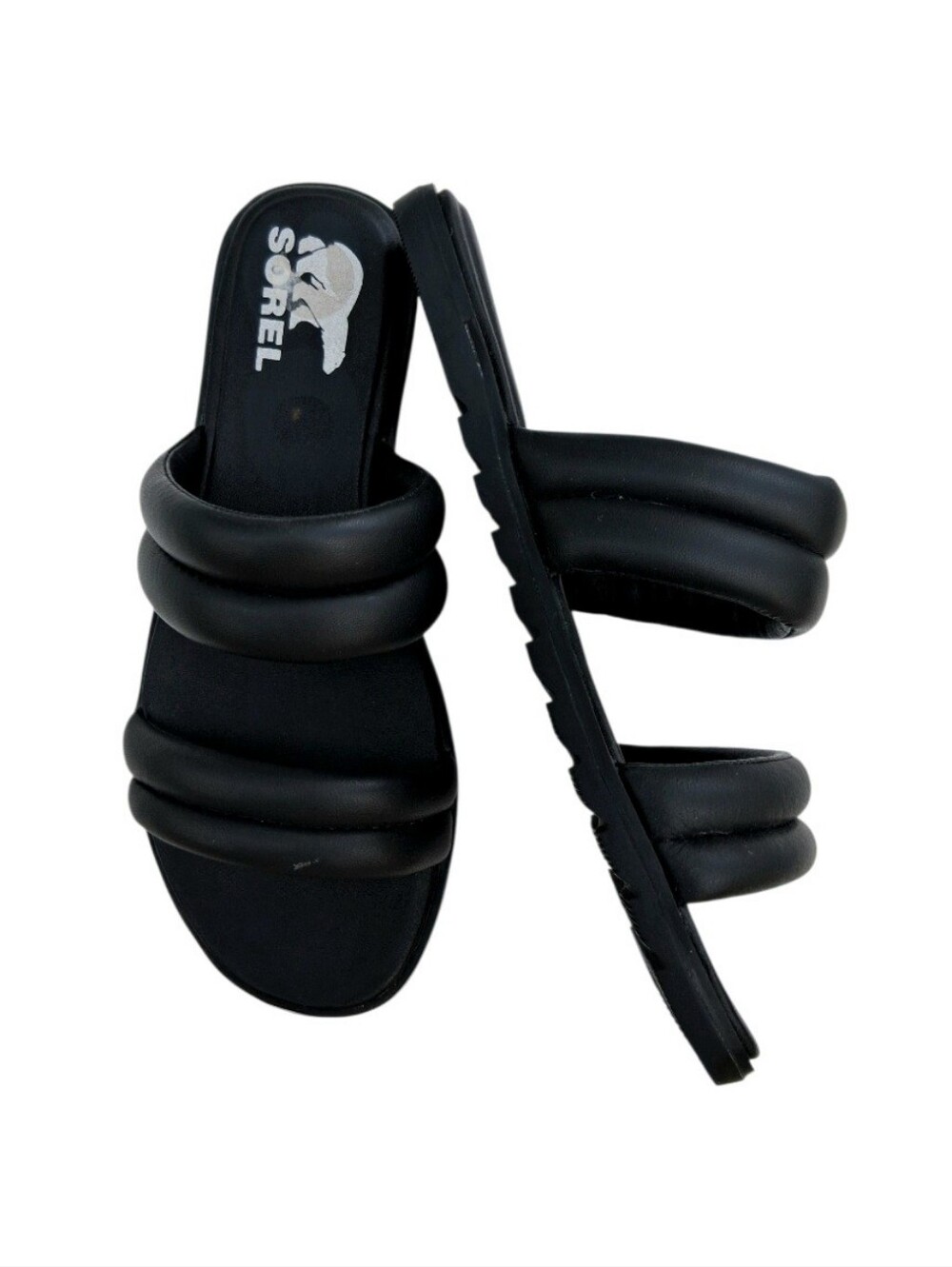 Sorel Ella II Black Puff Slide Sandals Size 8.5 - Picture 8 of 14